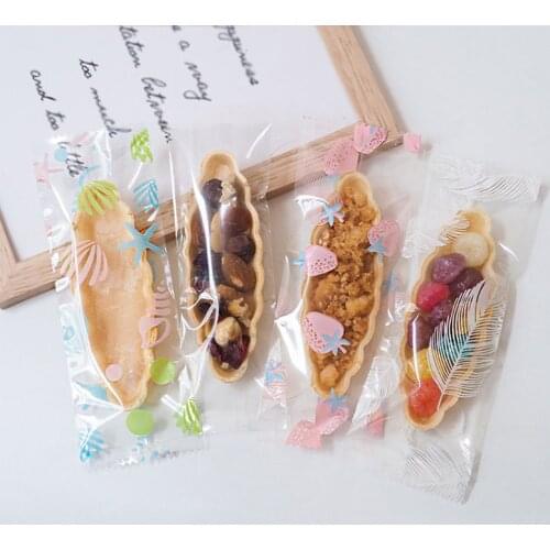 100pcs Hot Seal Bag Nougat Biscuit Cookie Candy Sugar Chocolate Baking Machine Sealed Packaging Bags 5.5x15cm