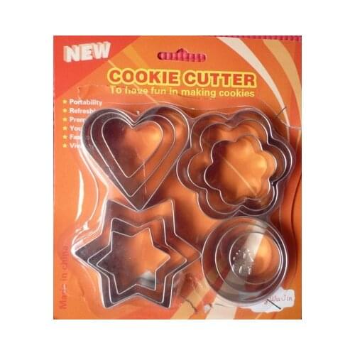 Biscuit Cookie Cutter Tools Press Icing Set Salad Ring Cake Decorating Stainless Steel Pastry Dining Bar 4 Shapes 12 Pcs H031