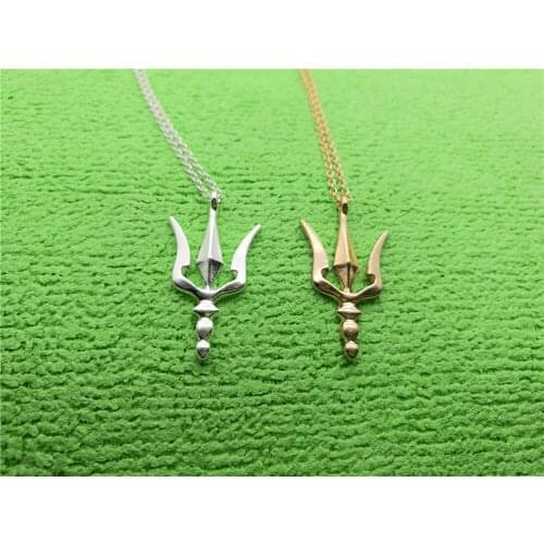 30PCS Fashion Trishul Ukraine Poseidon Trident Necklace Neptune Greek War Weapon Spear Boat Anchor Pendant Chain Necklaces