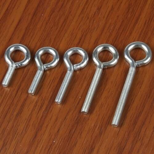 50pcs/lot M4*12/15*20/30/40 Zinc Plating Eye Bolt Eyelet Hook Screw Threaded Hardware