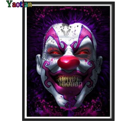 DIY 5D Diamond embroidery Evil Clown rhinestone pasted full square round drill diamond painting cross stitch handmade crafts