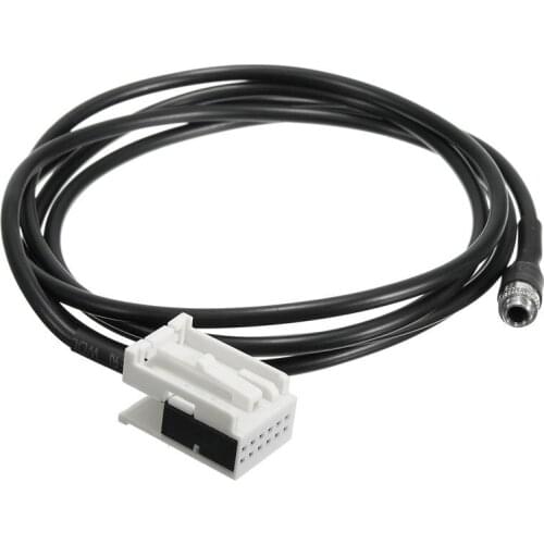 New 3.5mm 12 PIN Female Black AUX Audio Input Kit Adapter Music Cable Wire Fit for BMW E60/E61/E81/E91AUX IN ADAPTER