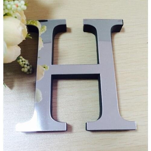 15cm Silver Decorative Letters Home Decor Wall Art 26 Letters DIY 3D Mirror Acrylic Wall Sticker Home Decoration Accessories F8