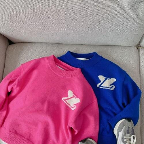 Kids Baby Sweaters 2021 Autumn New Boys and Girls Casual O-neck Knitted Sweater Childrens Letter Pullover Sweater Baby Clothing