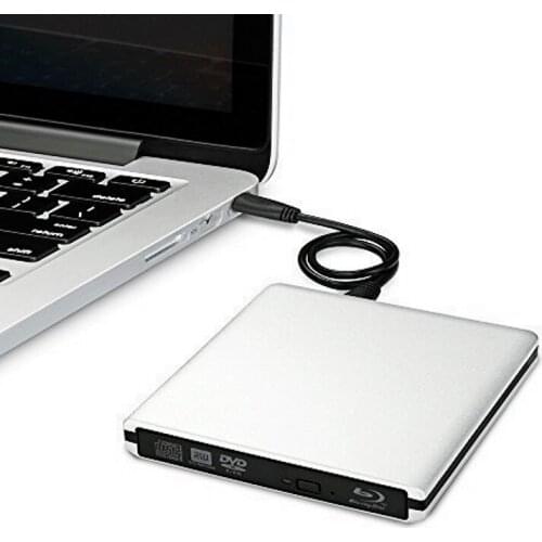 For WINDOWS 7/8/10 Mac 3D Play Slim Silver Aolly USB 3.0 External BD Blu Ray DVD+/-RW DVD+/-DL CD+/-RW Drive Writer Burner