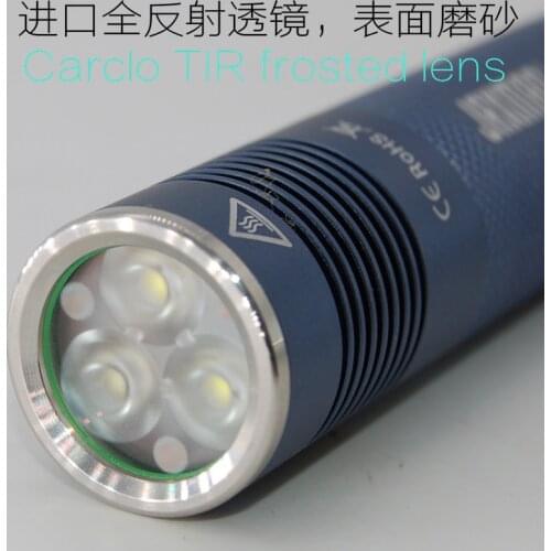 JAXMAN E2L 3LED TIR frosted LENS flashlight 18650 torch CREE XPG2 more smooth and flood