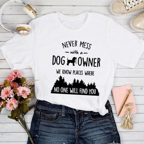 T-shirts Women Letters Ladies Dog Fashion 90s Trend Spring Summer Tshirt Top Lady Graphic Female Print Clothes Tee T-Shirt