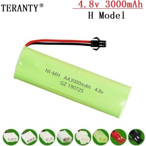 H Model ) 4.8v 3000mah NiMH Battery For Rc toys Cars Tanks Robots Boats Guns 4.8v Rechargeable Battery 4* AA Battery Pack 1-10