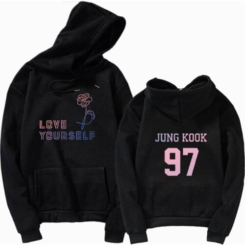 K-pop Bangtan Boys love youerself Jungkook Hoodie sweatshirt hip hop High Quality Clothing Collection R & B, EDM Unisex sweatsh