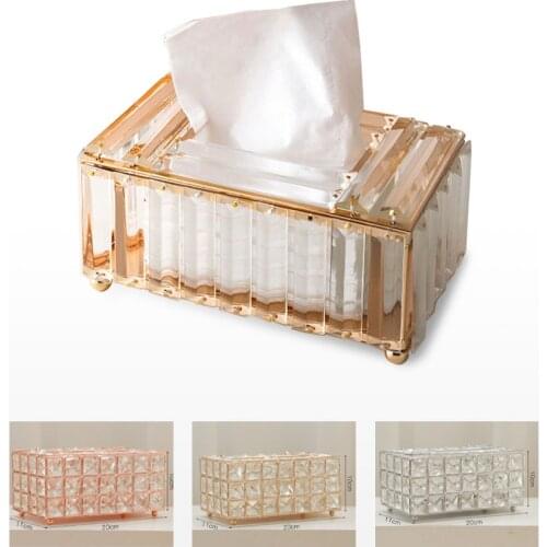 Nordic Light Luxury Crystal Tissue Box Living Room Storage Box Restaurant Napkin Box Practical Fashion