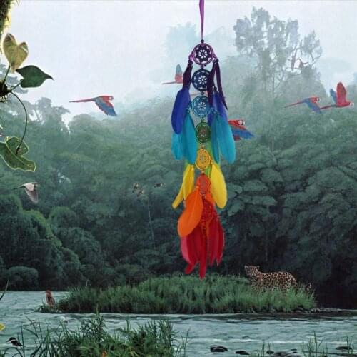 Handmade Colorful Feathers Dream Catcher Home Pendant Home Door Wall Hanging Ornament Crafts Vestibule Homestay Decorations