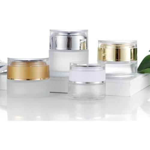 50G frosted glass jar for night cream/day cream/mask cream/essence/moisturizer/gel//wax cosmetic packing glass bottle