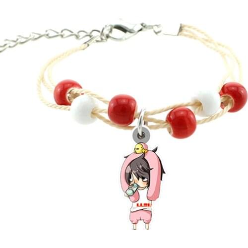 TAFREE death note cartoon version cute bracelet red and white beaded rope chain epoxy resin hand rope with listing