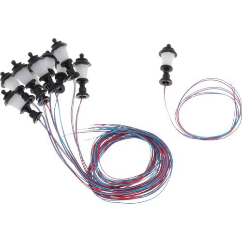 10x Model Mini Lamppost Lights 1.7cm for HO Scale 1:100 Railroad Layout Accs