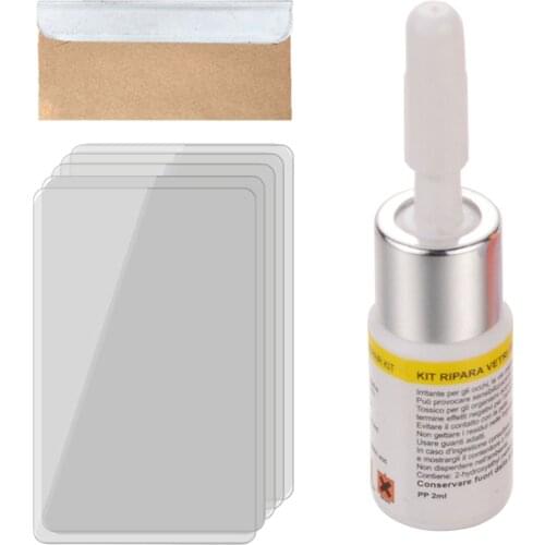 Window Repair Car Windshield Repair Tool Glass Fluid Resin Cure Strips Razor Blade Kit Windscreen Crack Repair Car Accessories
