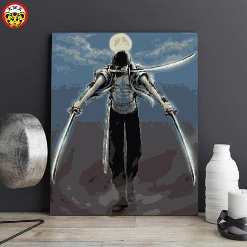 Painting by numbers art paint by number DIY digital painting anime character animal cartoon lion pirate king painting decorative