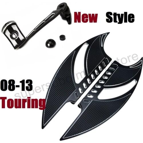 Motorcycle For harley road king floorboards Tomahawk footboard brake arm lever skull head shifter pegs For harley Touring 08