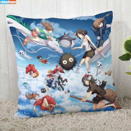 Studio Ghibli Pillow Cover Customize Pillowcase Modern Home Decorative Pillow Case For Living Room 45X45cm A2020.7.2