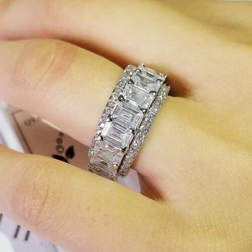 2021 new arrival 925 sterling silver 3 pieces stacked stack wedding engagement ring sets for women fashion band R5692