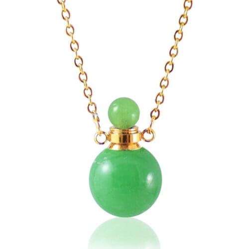 1PC Murano Glass Perfume Ball Necklace Pure Color Perfume bottle necklace Essential oil bottle necklace Women Jewelry
