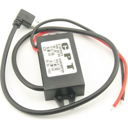 DC-DC Converter 12V to 5V 3A Step Down Power Supply Module Micro USB Converter High Quality