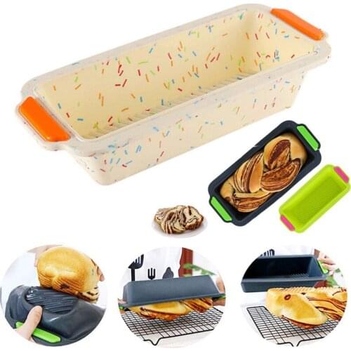 Rectangular Silicone Bread Pan Mold Toast Bread Mold Cake Tray Long Square Cake Mould Bakeware Non-Stick Bakery Cake Baking Tool