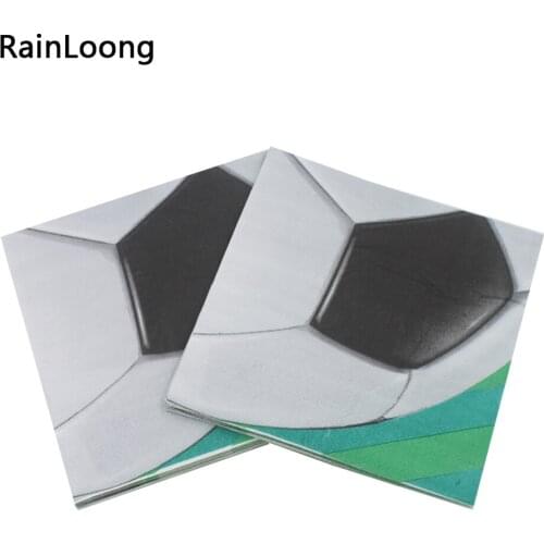 [RainLoong] Beverage Paper Napkins Print Football Theme Event & Party Tissue Napkin Decoration 33*33cm 1 pack (20pcs/pack)