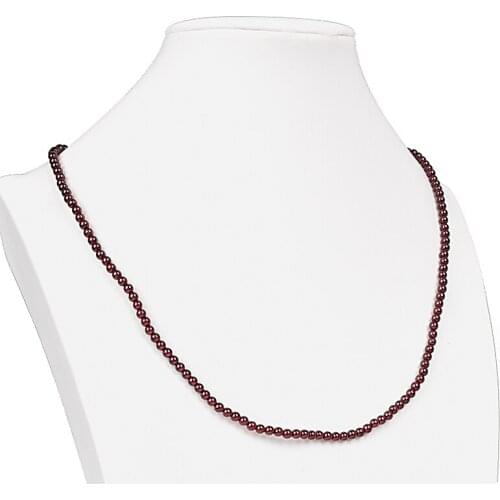 Size For 3.8mm Red round Garnet Gemstone Making For Diy Necklace&Bracelet findings 20inch For Ladies Wholesale H210