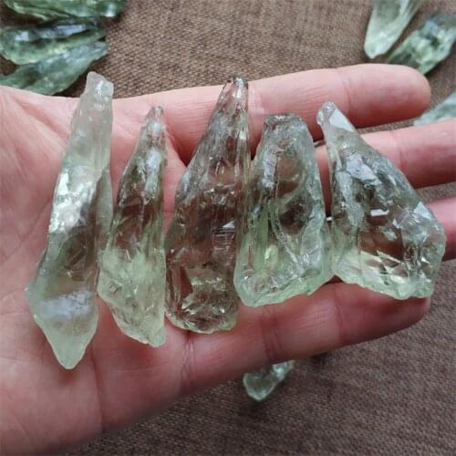 Rare Natural Green Crystal Backbone Stone Scepter Long Quartz Reiki Healing Home Decoration Mineral Specimen Collection