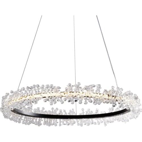 Nordic American Luxury Crystal Garland Pendant Lights Bedroom Living Room Study Room Hotel Ring Pendant Lamps Decor Lighting