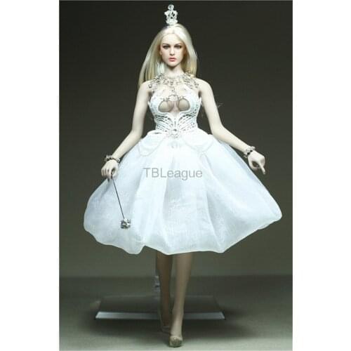 Tbleague 1/6 Scale Dreamy Queen Fluffy White Gauze Skirt with Butterfly Tops for 12in Action Figure Collection