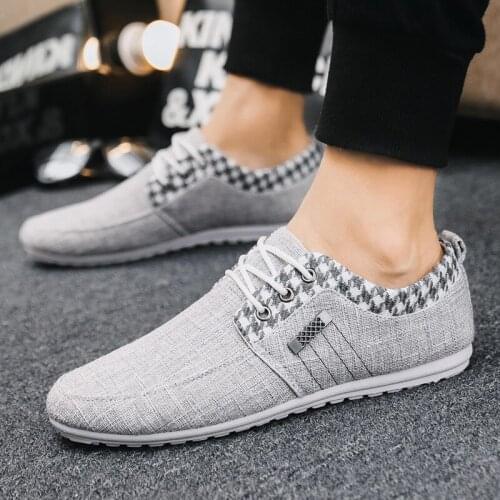 Spring/Autumn Men Shoes Breathable Men Casual Shoes Lace Up Flat Shoes For Men Canvas Outdoor Walking Shoes Zapatillas Hombre