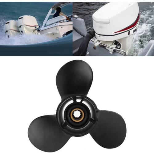3 Blades Outboard Propeller 13 Tooth Spline Fit for EVINRUDE JOHNSON 40-140HP 2-Stroke Engine Aluminium Alloy Propeller