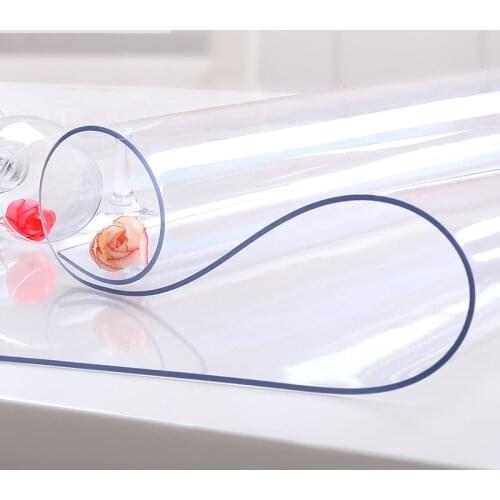 Waterproof PVC Tablecloth Table cloth Transparent Table Cover Mat Kitchen Pattern Oil cloth Glass Soft Cloth Tablecloth 6 Sizes