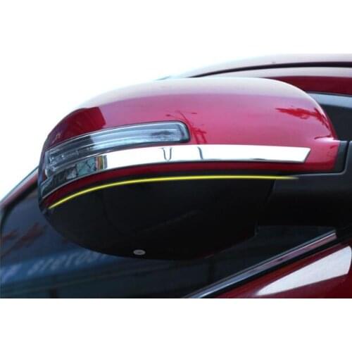 High quality stainless steel 2pcs car door mirror rearview decoration protection trim for Mitsubishi outlander 2016-2019