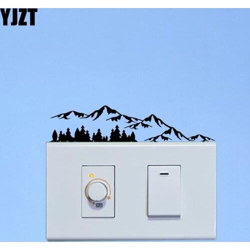 YJZT Modern Art Decal Fashion Home Decor Cartoon Vinyl Wall Switch Sticker Mountain Vision S19-0863