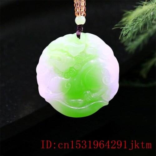 Green Jade Pixiu Pendant Jadeite Women Natural Dragon Necklace Amulet Carved Charm Fashion Gifts Chinese Jewelry for