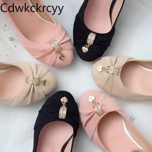 Spring and fall The New fashion Round head Suede temperament High heel Womens shoes black Pink Beige High heel Women shoes