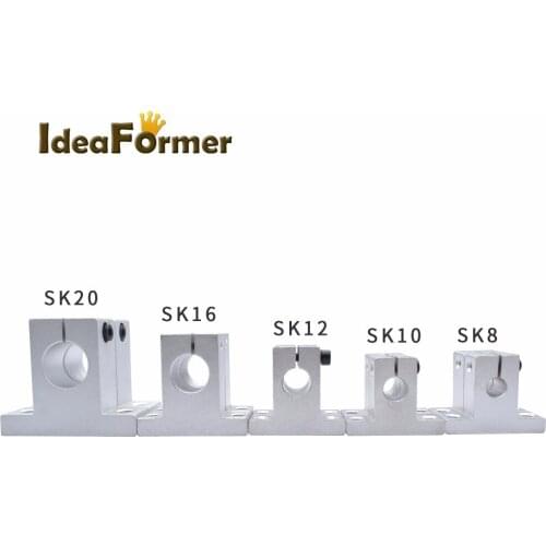10pcs Linear bearing rail shaft support SK8 SK10 SK12 SK16 SK20 Aluminum Block For XYZ Table CNC Router SH8A SH10A SH12A SH16A