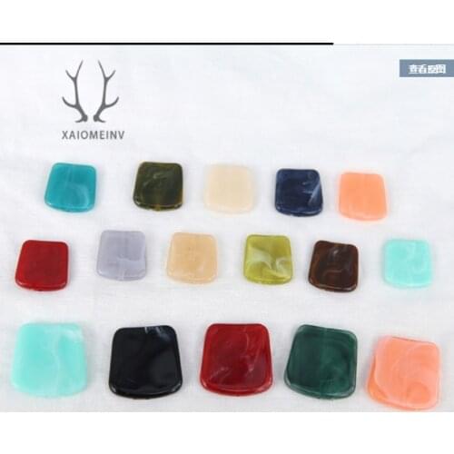 10pcs Morandi Color French Earrings Girl Cute Resin Perforated Geometry Earrings For Women Diy Jewelry Accessories Material