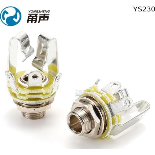 2Pcs Yongsheng YS229/230 enclosed 6.35mm mono stereo female large three-core audio PCB direct welding 6.5 socket