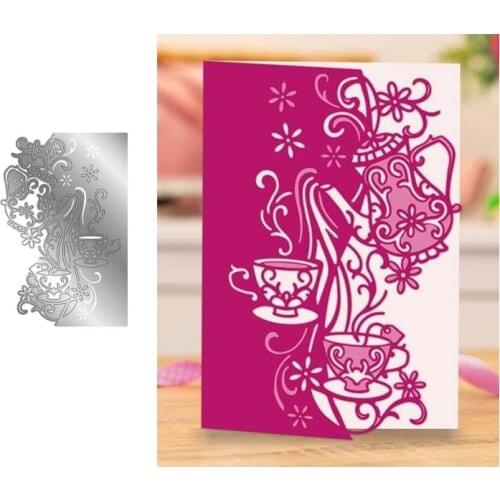 2021 New Teapot Cup Metal Cutting Dies Stencil Craft Die Cut Paper Card Make Mould Decor Template for Scrapbooking Design Model