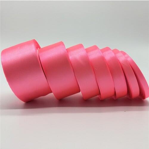 6mm 10mm 15mm 20mm 25mm 38mm 50mm(1Roll 25yds)Rose Silk Satin Ribbon Wedding Party Decoration Invitation Card Gift Packing