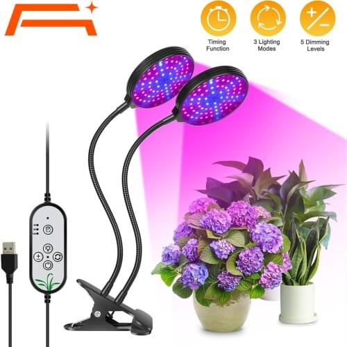 A+ Grow Light, 5 Dimmable Levels Plant Grow Lights for Indoor Plants with Red Blue Spectrum, 3 Modes Timing Function