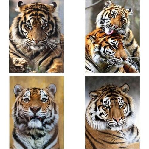 Diy 5d Full Diamond Animal Embroidery Square Round Drill Tiger Lion Painting Cross Stitch Embroidery Furniture Handmade Hobby