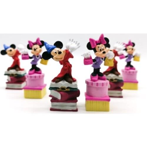 Disney Cartoon Mickey Mouse Minnie Mouse Doll DIY Keychain Figurine Cake Decoration Key Chain Girl Gift