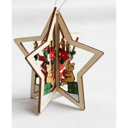 Wooden Christmas Shapes Embellishment Xmas Tree Decoration