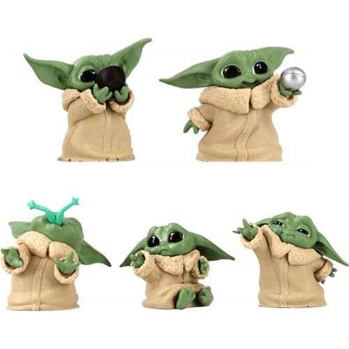 Disney 5Pcs/Set Baby Yoda Grogu Action Figure Toys 5-6cm Yoda Baby Action Toys Star Wars Figuras Hot Kids Toys Xmas Gifts