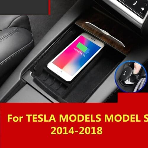 For TESLA MODELX MODEL S 2014-2018 Wireless charging storage box storage box storage box Interior decoration Auto Accessories