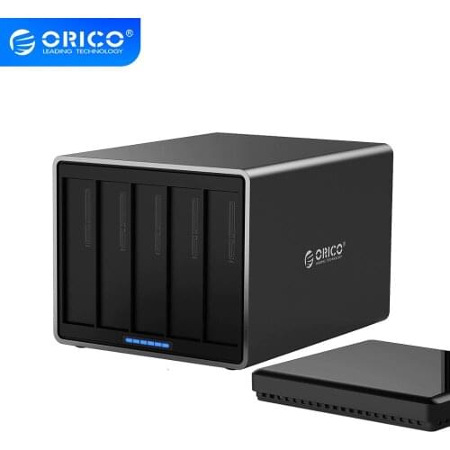 ORICO NS Series 5 Bay HDD Storage Hard Drive Docking Station SATA to USB3.0 External Hard Drive Enclosure Support 80TB (5x16TB)